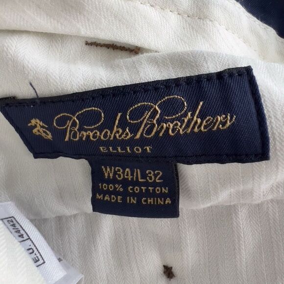 Brooks Brothers Mens 34x32 Corduroy Pants Camel Brown Pleated Elliott Fit - Picture 4 of 6